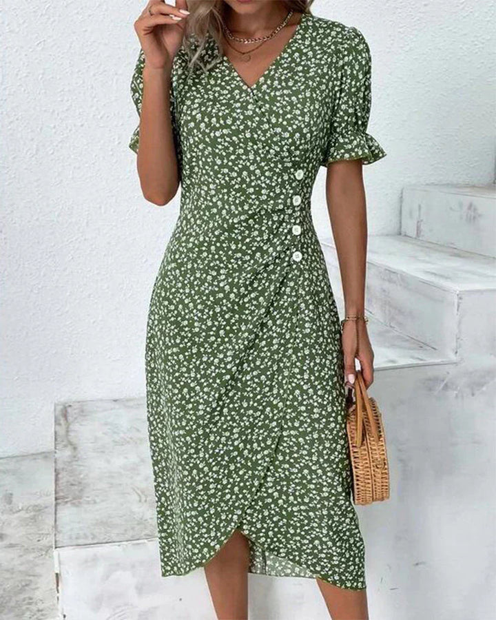 Leviana™ | Elegant Floral Print Dress