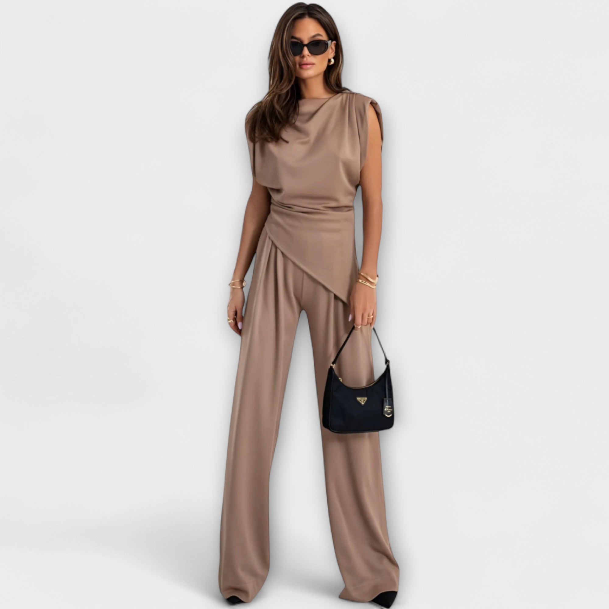 Sofia - Asymmetrical Ensemble with Draped Shoulders