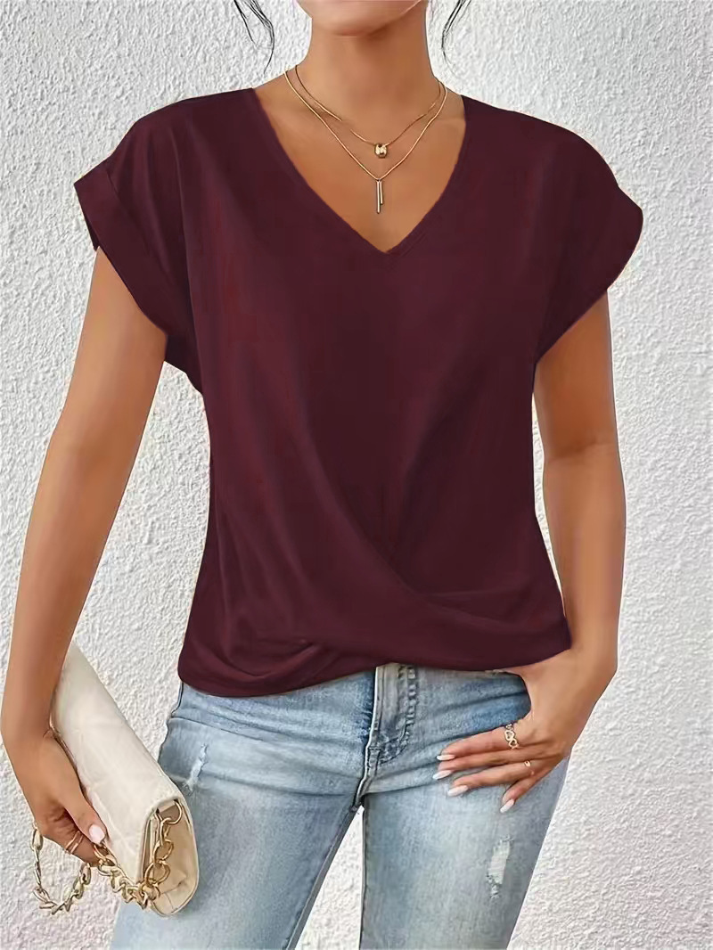 Celest - Cozy V-Neck Casual Tee