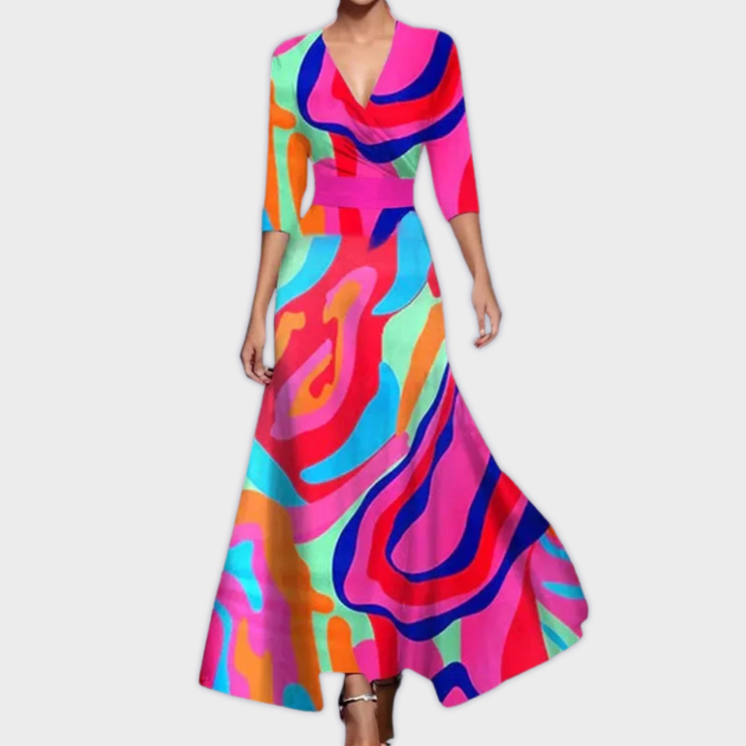 SIMONA – Maxi Dress Wide Floral