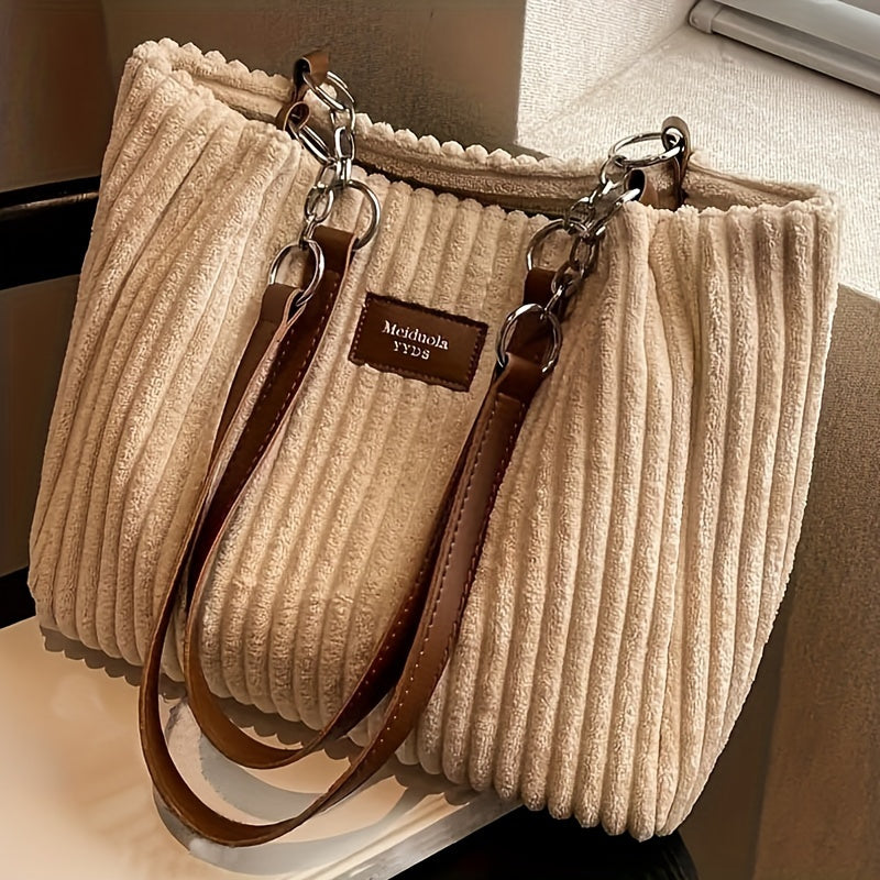 Marie| Timeless Corduroy Handbag with Chain Strap