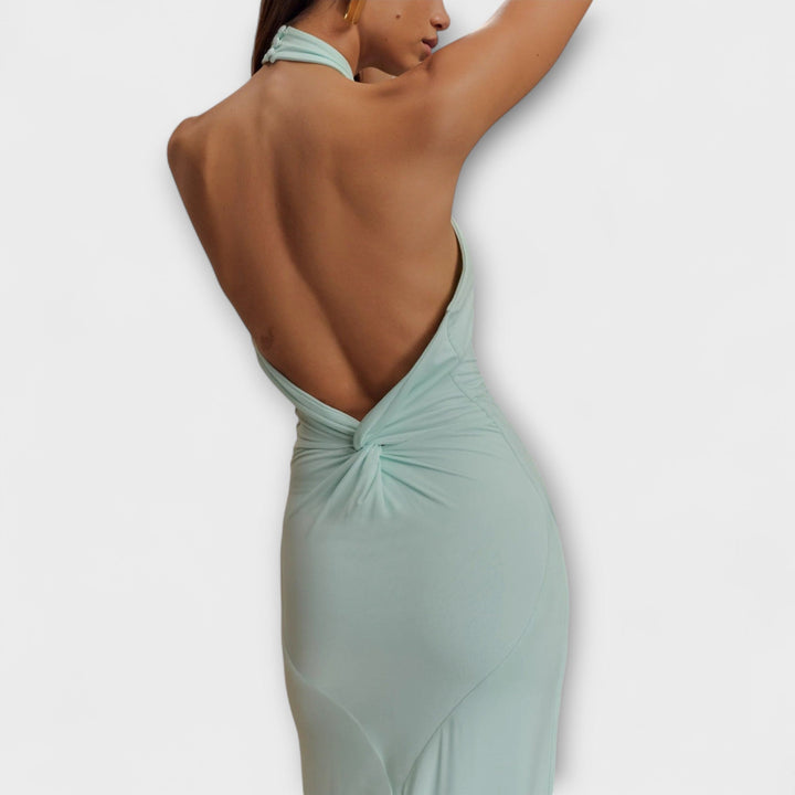 Emma™ - ELEGANT HALTER MAXI DRESS WITH A FLOWING SILHOUETTE