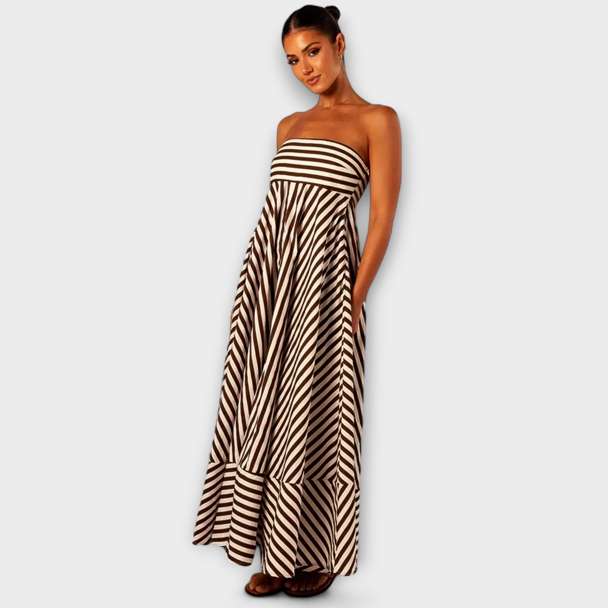 Nocturnal Charm Ruffle Maxi Dress