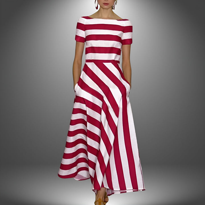 Elisa™ | Striped Maxi Dress – Bold, Elegant & Timeless