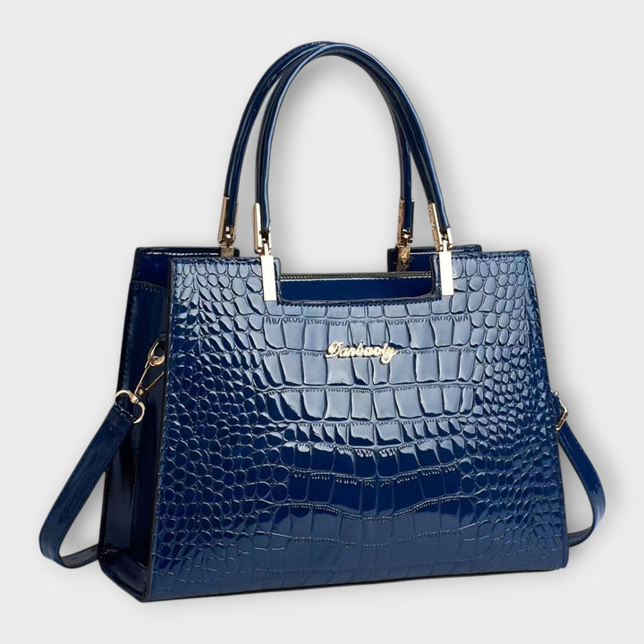 Claire - Glossy Crocodile Leather Pattern Handbag