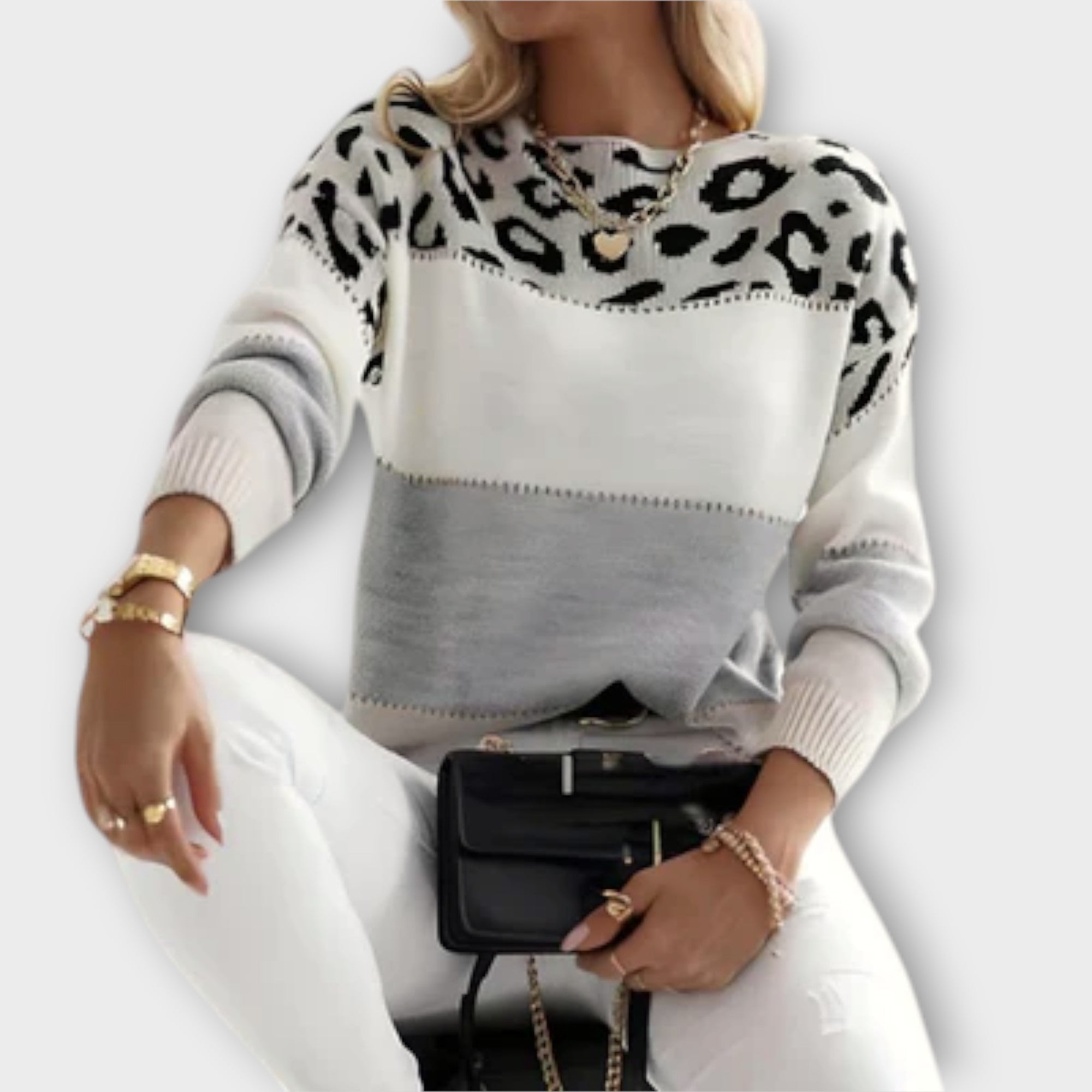 Casual Sweater with Lion Design