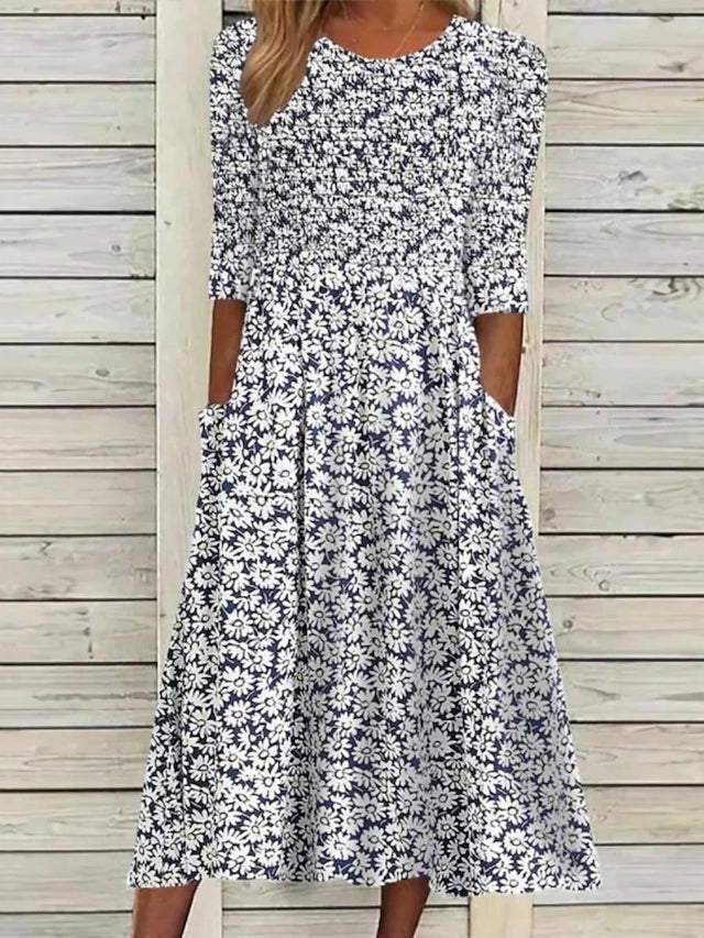 Élise | Effortlessly Elegant Floral Midi Dress