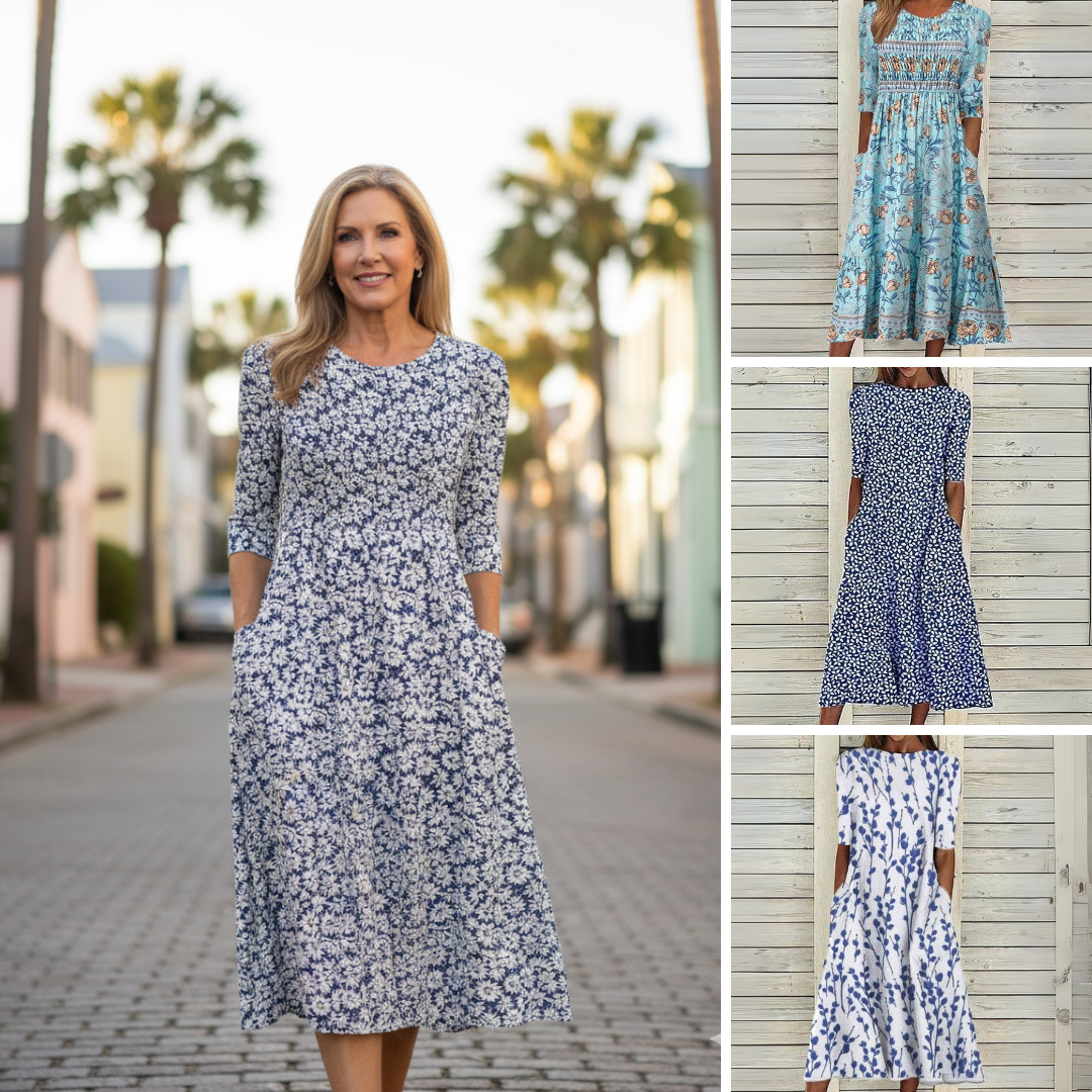 Élise | Effortlessly Elegant Floral Midi Dress
