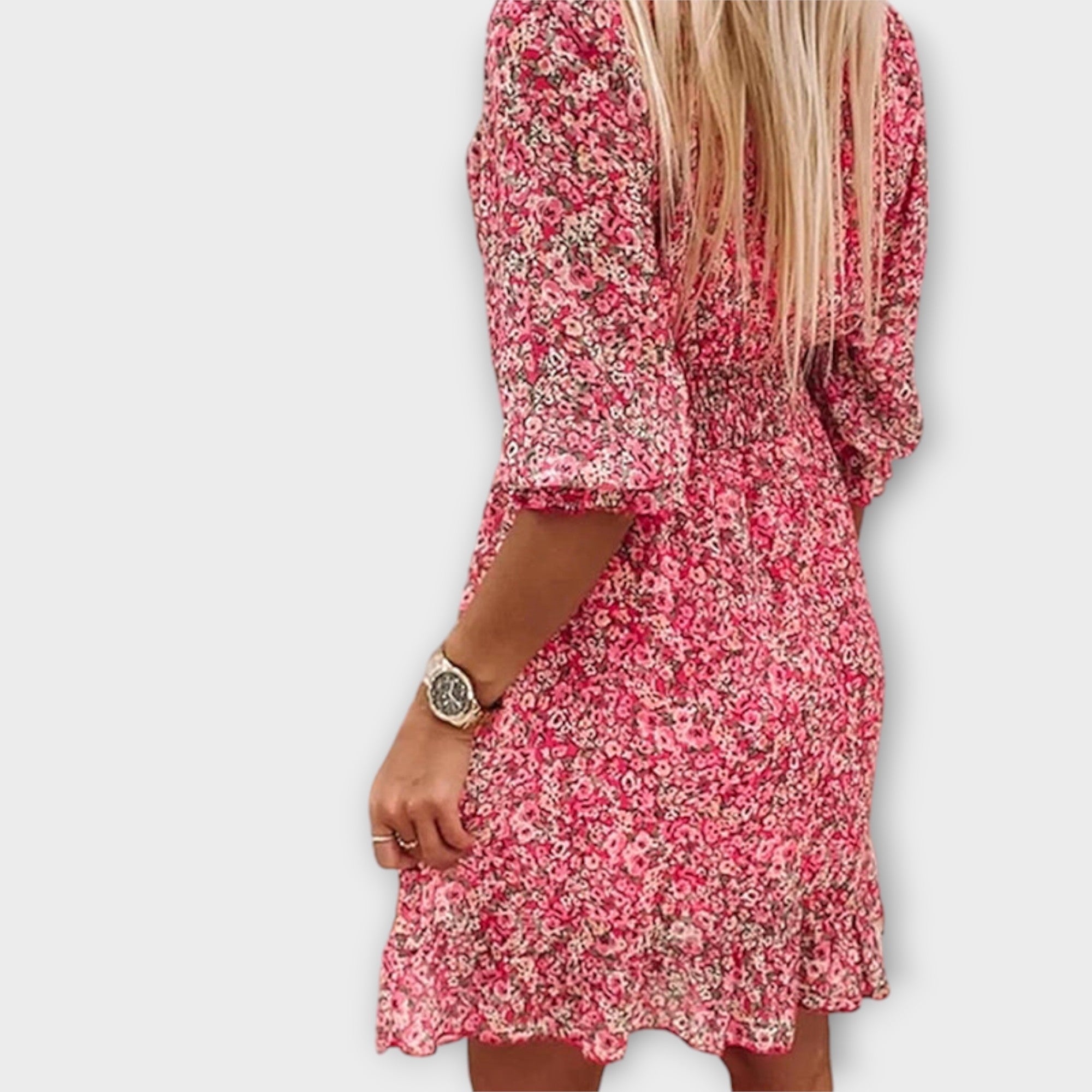 Floral Puff Sleeves Dress