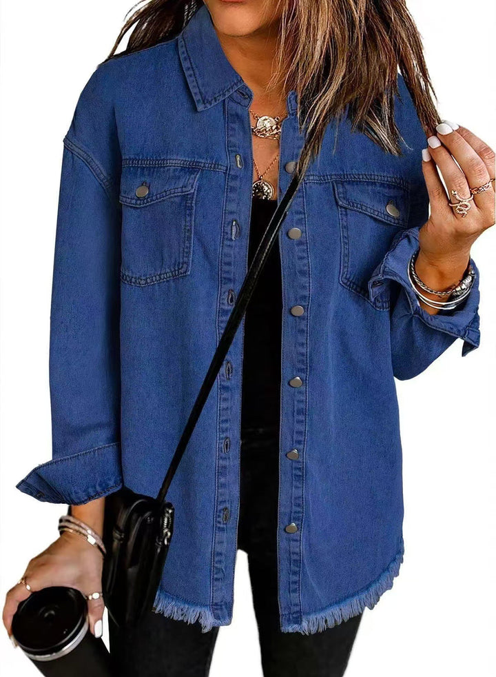 Jolien I Long Sleeve Denim Jacket With Pockets