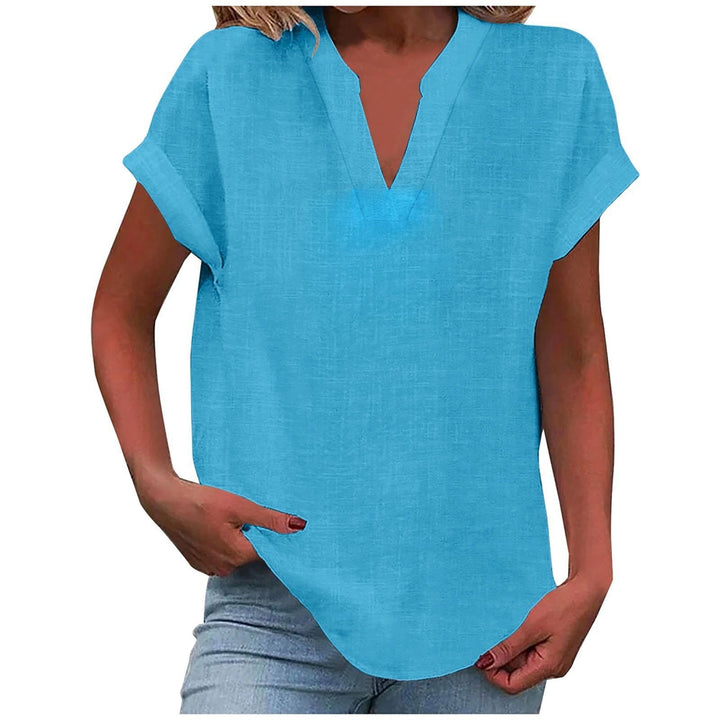 Eden™ - RELAXED V-NECK BLOUSE WITH EFFORTLESS STYLE