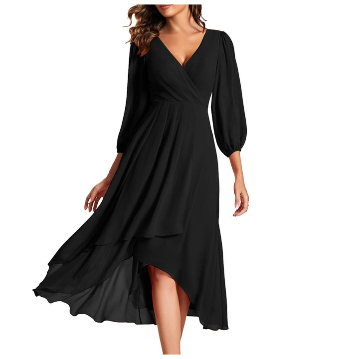 Leviana™ | Ruffle Dress with Asymmetrical Hem