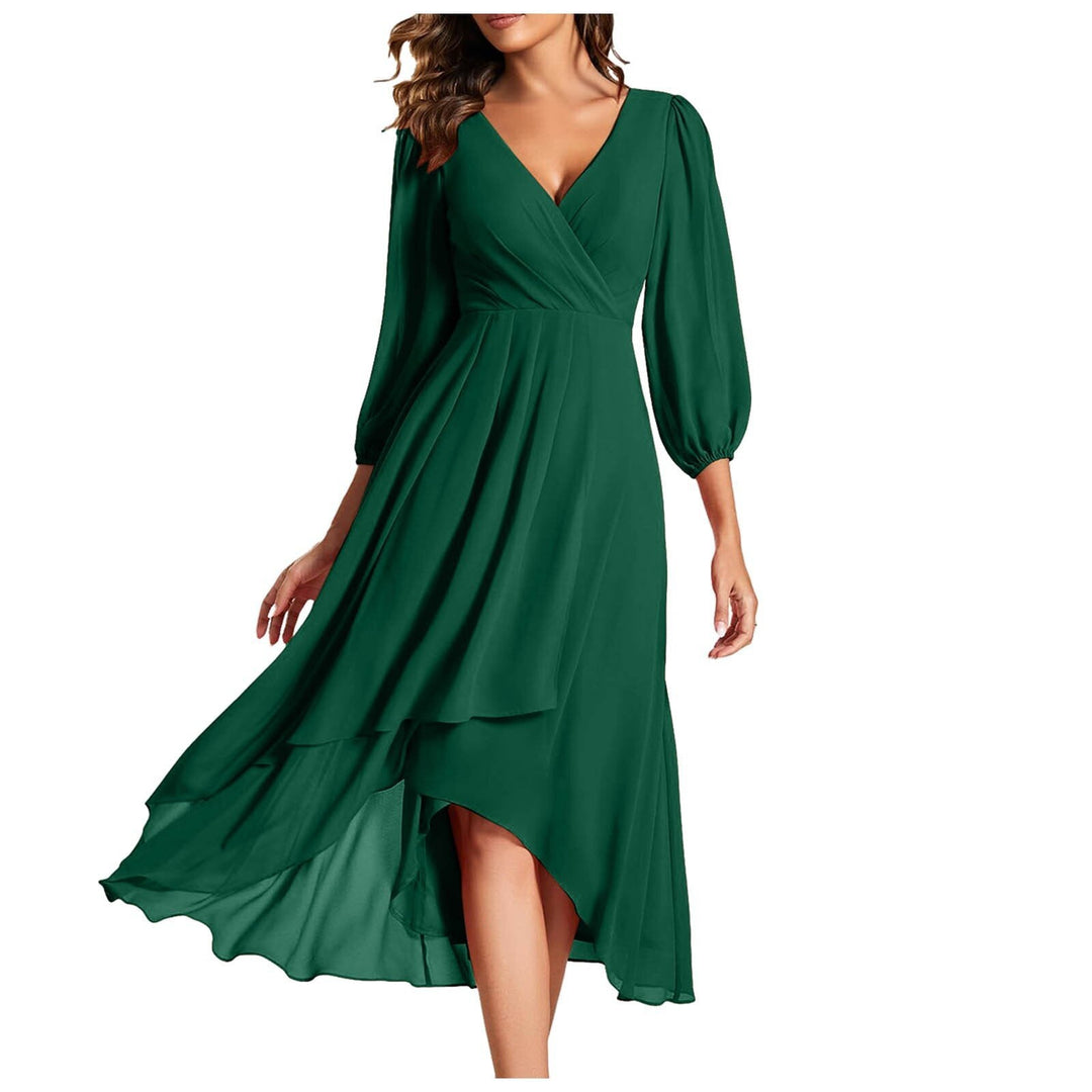 Leviana™ | Ruffle Dress with Asymmetrical Hem