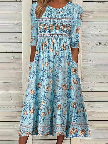 Élise | Effortlessly Elegant Floral Midi Dress