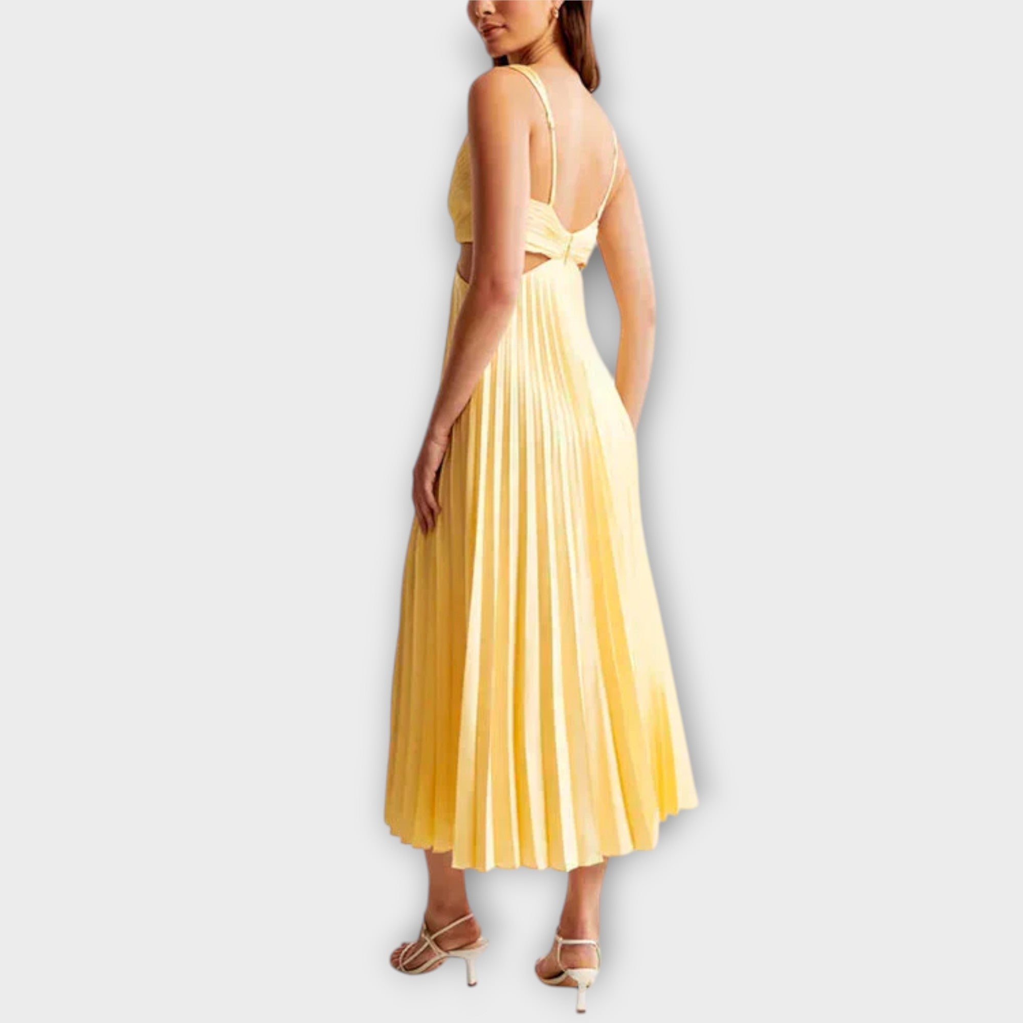 Elegant Midi Evening Dress with Pleats