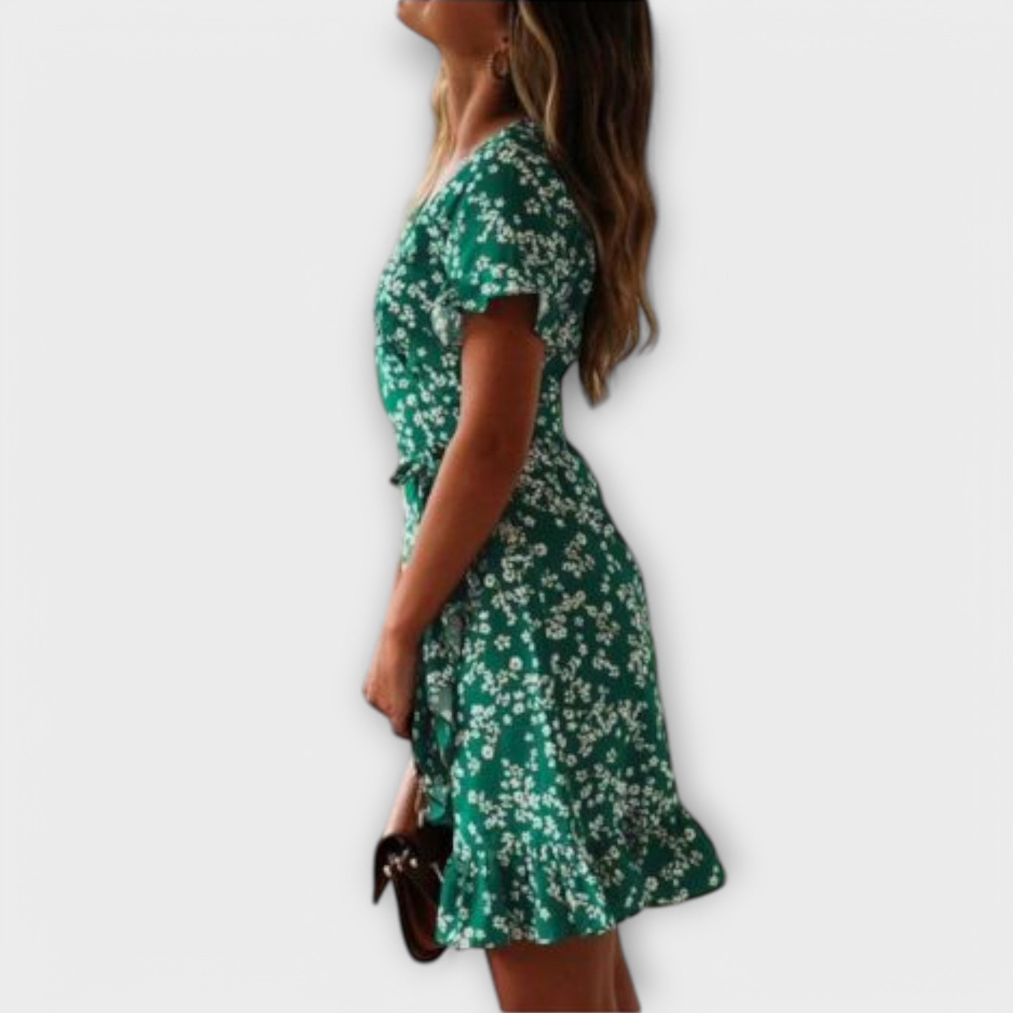 Short Boho Dress in Green