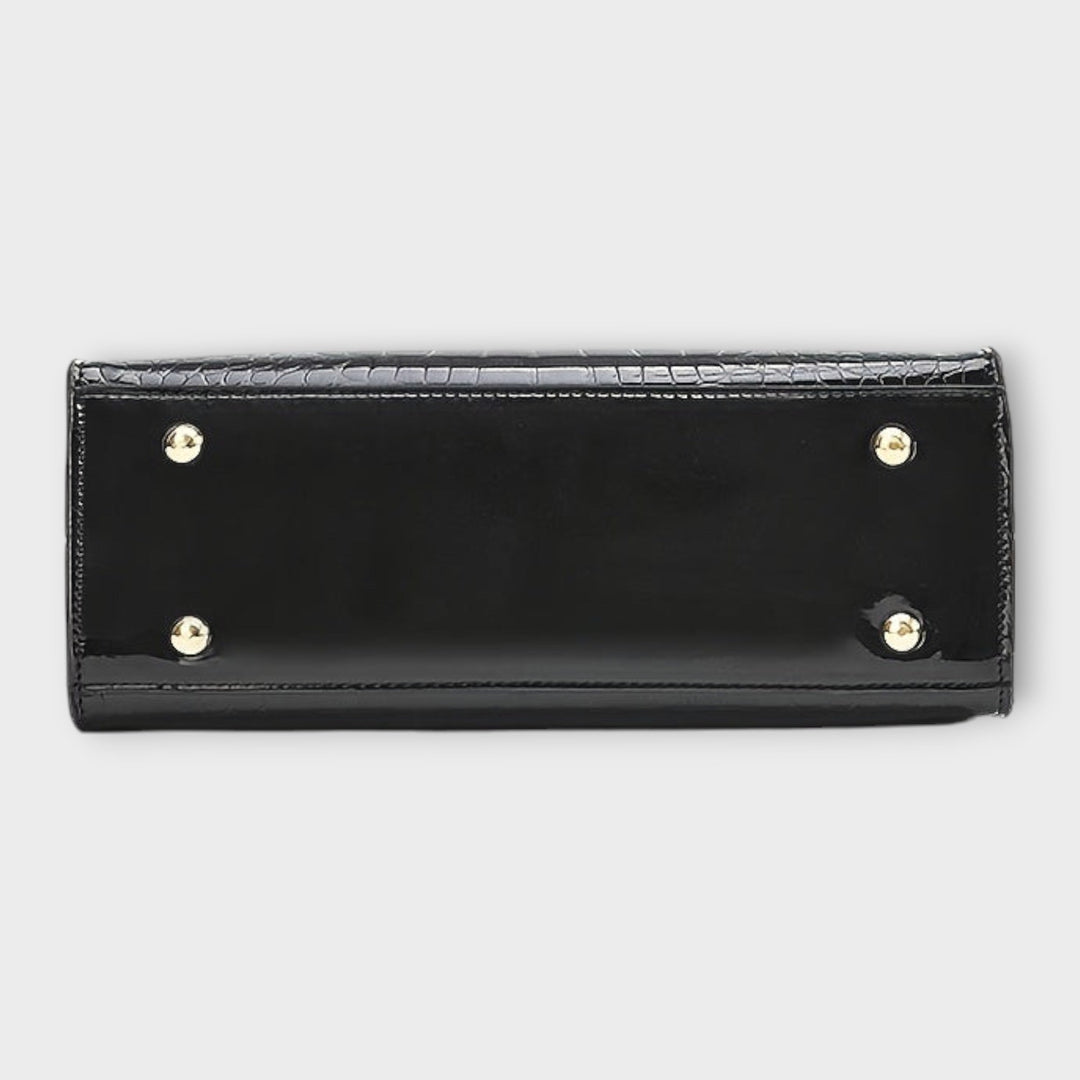 Claire - Glossy Crocodile Leather Pattern Handbag