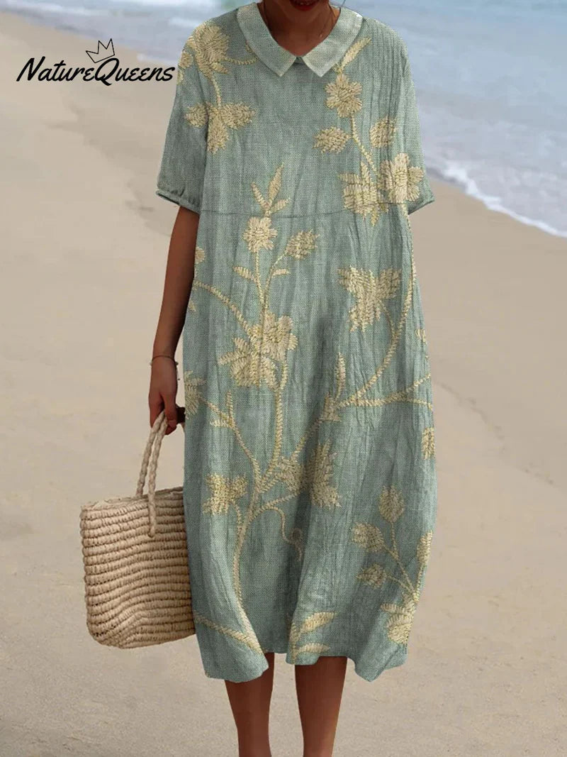 Anaëlle | Floral Dress with Peter Pan Collar