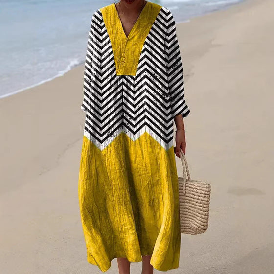 Leviana™ – Elegant dress with a geometric pattern