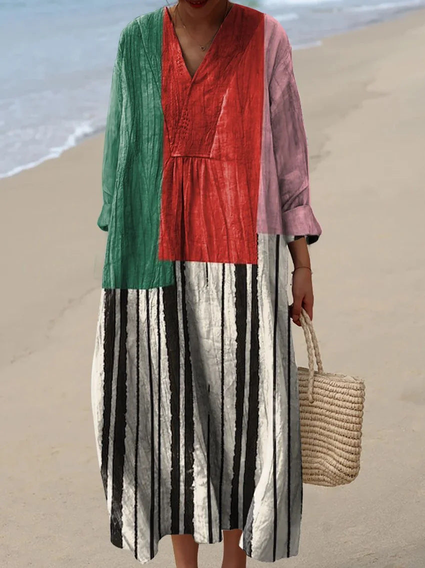 Leviana™ – Elegant dress with a geometric pattern