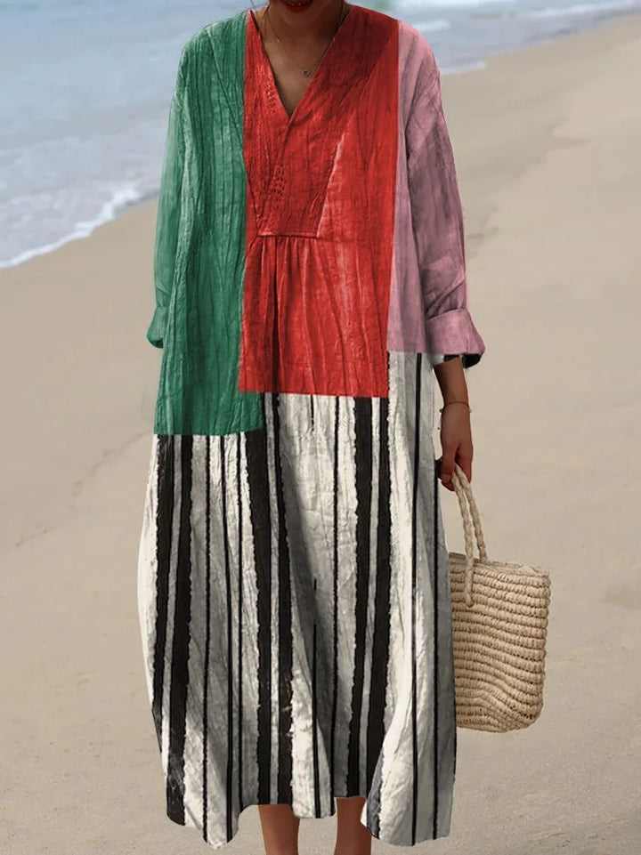 Leviana™ – Elegant dress with a geometric pattern