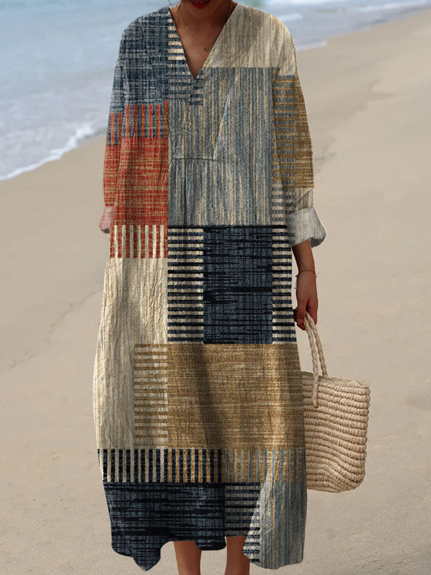 Leviana™ – Elegant dress with a geometric pattern