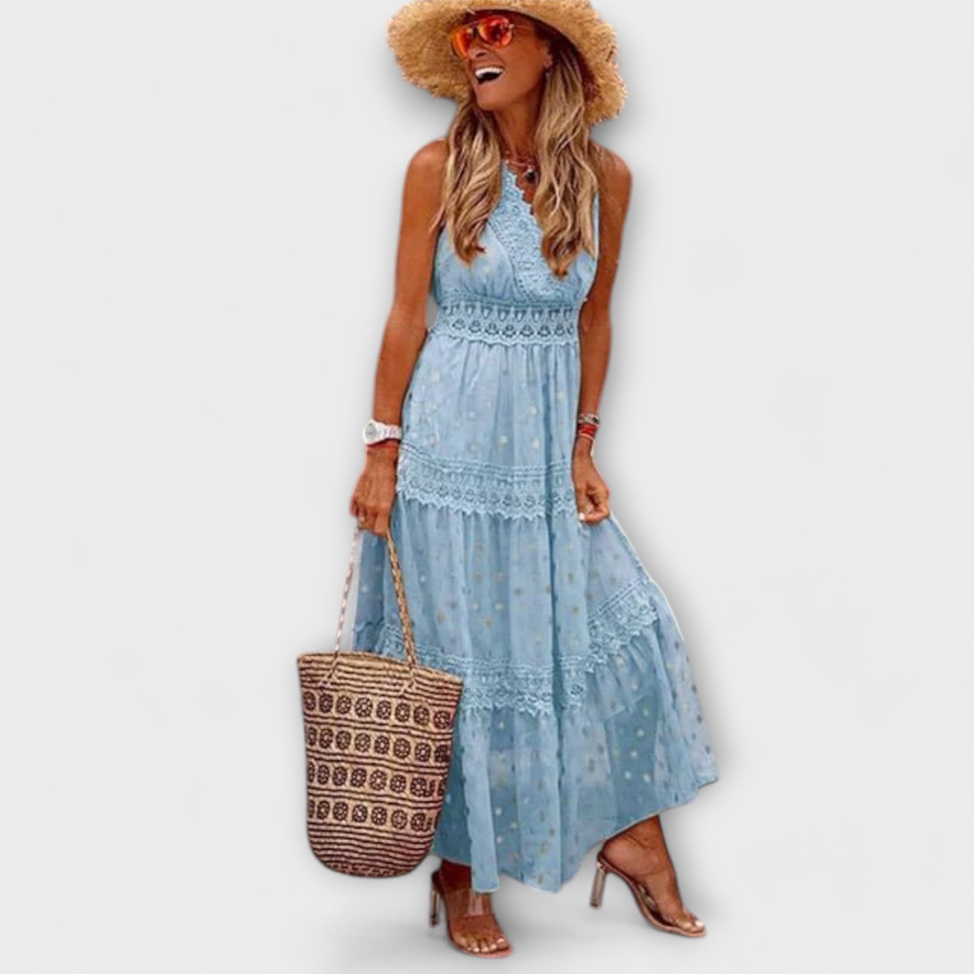 Maxi Dress with Boho Lace