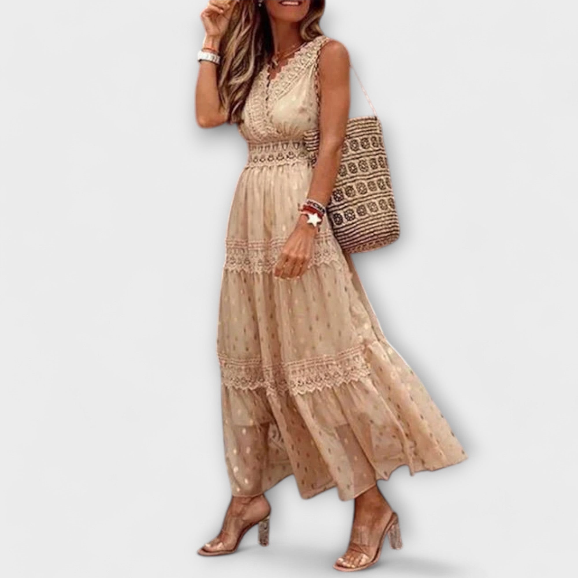 Maxi Dress with Boho Lace
