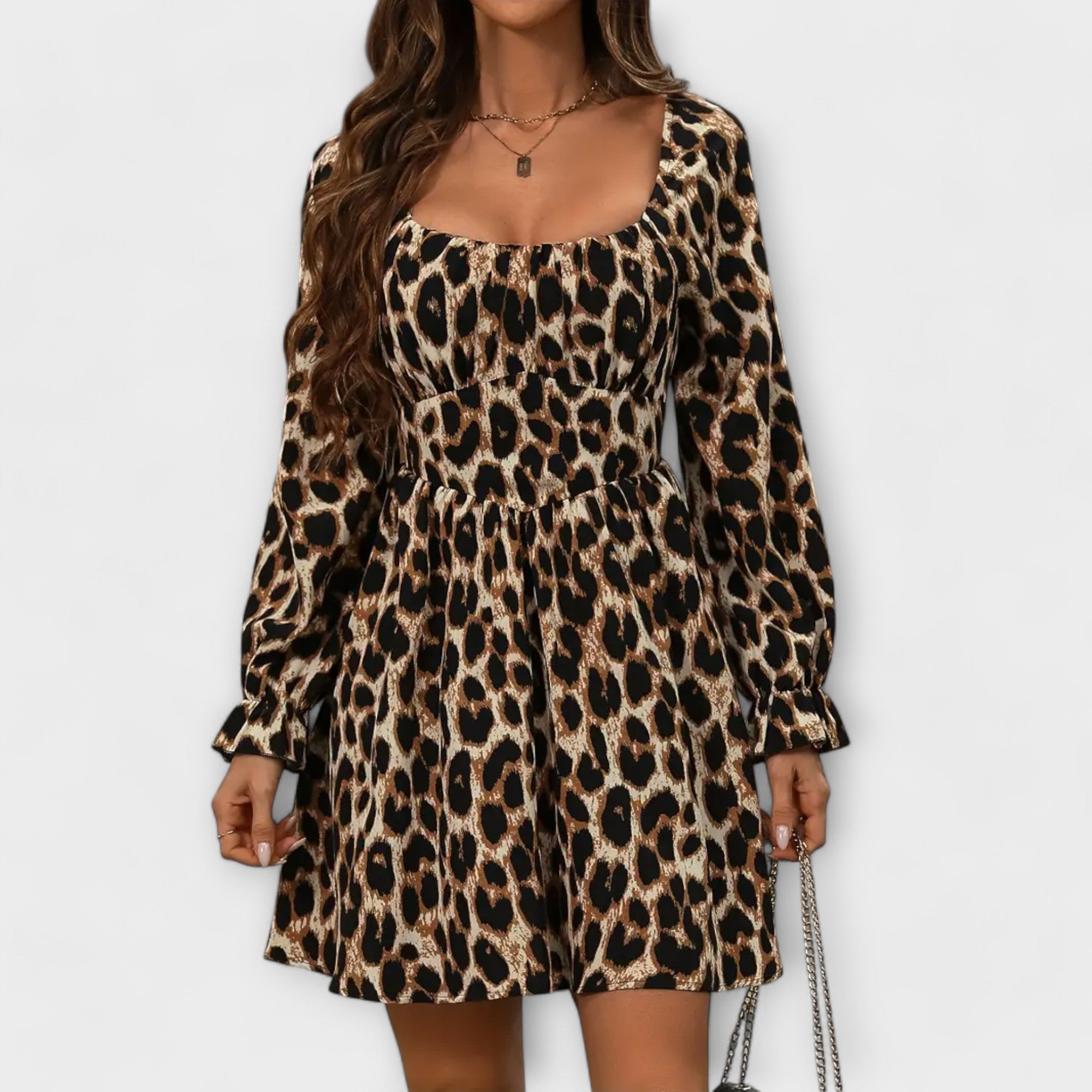 Enchanting Dress with Leopard Print