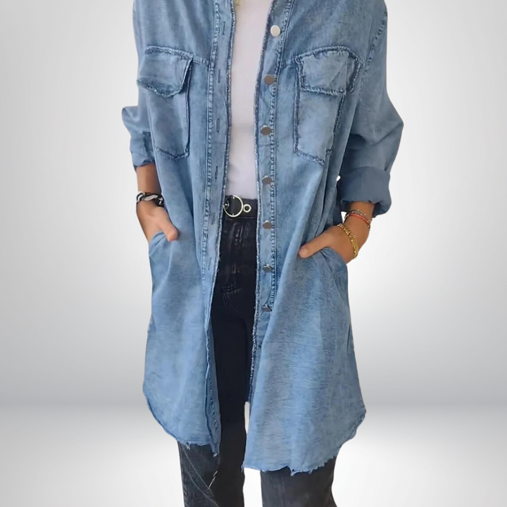 Sofia® | Stylish and Versatile Long-Sleeve Denim Jacket with Collar