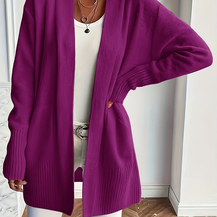 Women'S Cozy Yellow Knit Cardigan - Long Sleeve, V-Neck, Loose Fit, Fall & Winter Stylish Pullover, Autumn Winter Apparel | Vibrant Cardigan | Knit Construction, Cardigan Sweater
