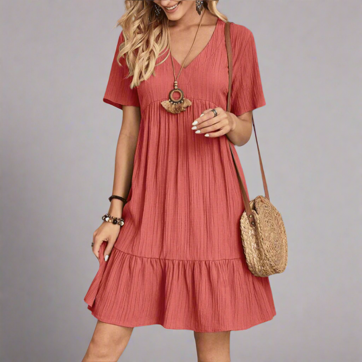 Derislind | Boho Mini Dress with Ruffles and Summer Vibes