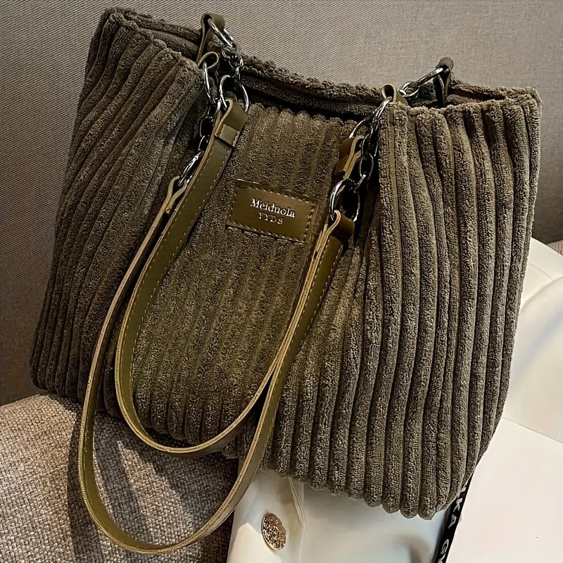 Marie| Timeless Corduroy Handbag with Chain Strap