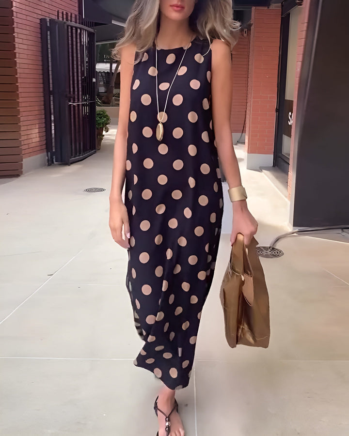 Roxane | Maxi Split Dress with Polka Dots
