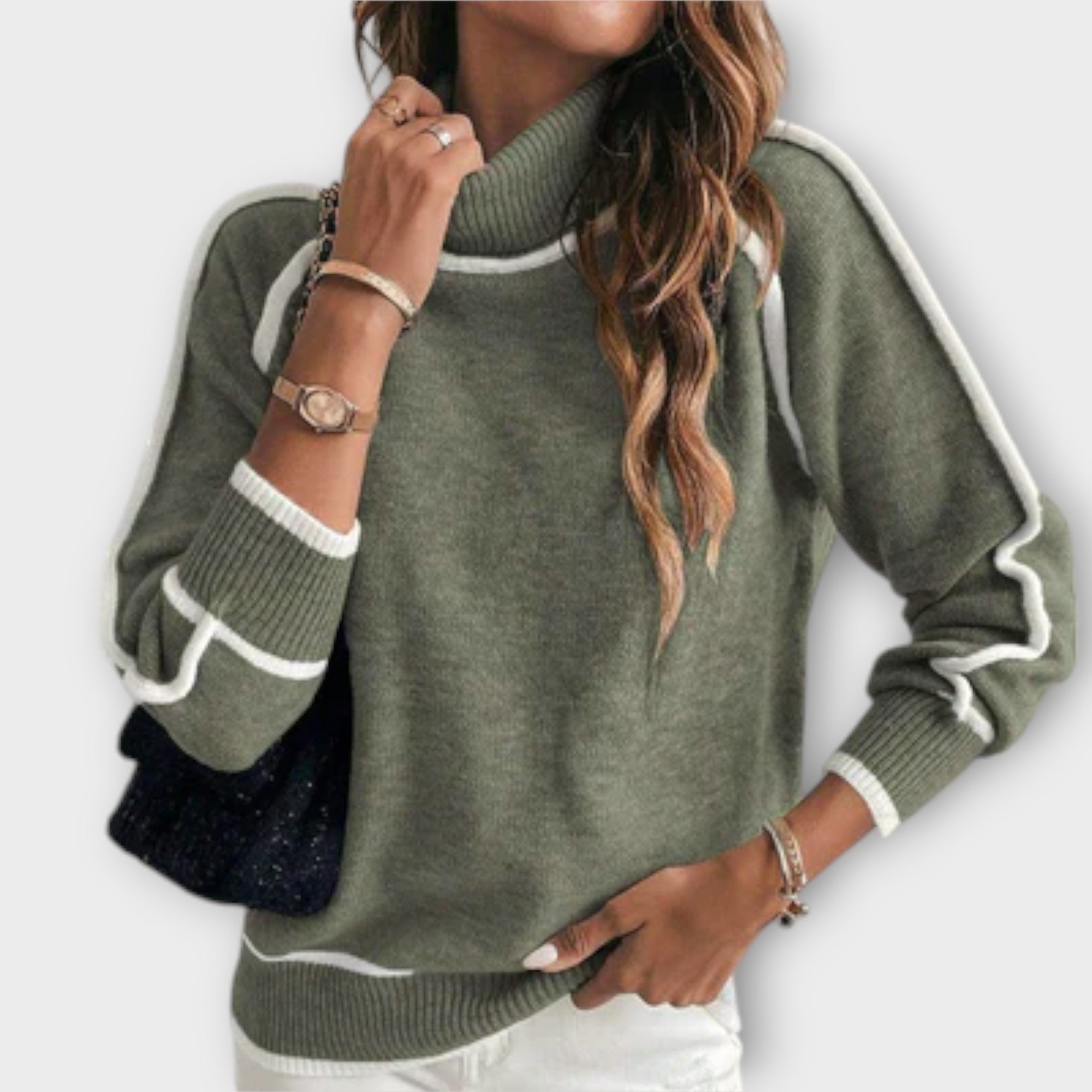 Luxury Olive Green Knitted Sweater