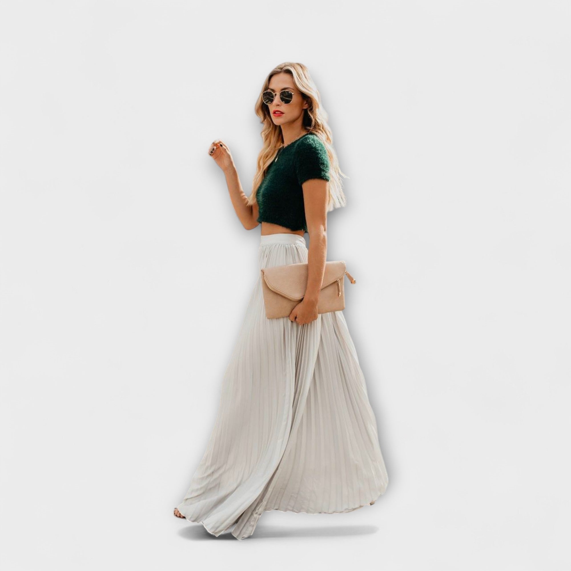 Light Pleated Maxi Skirt