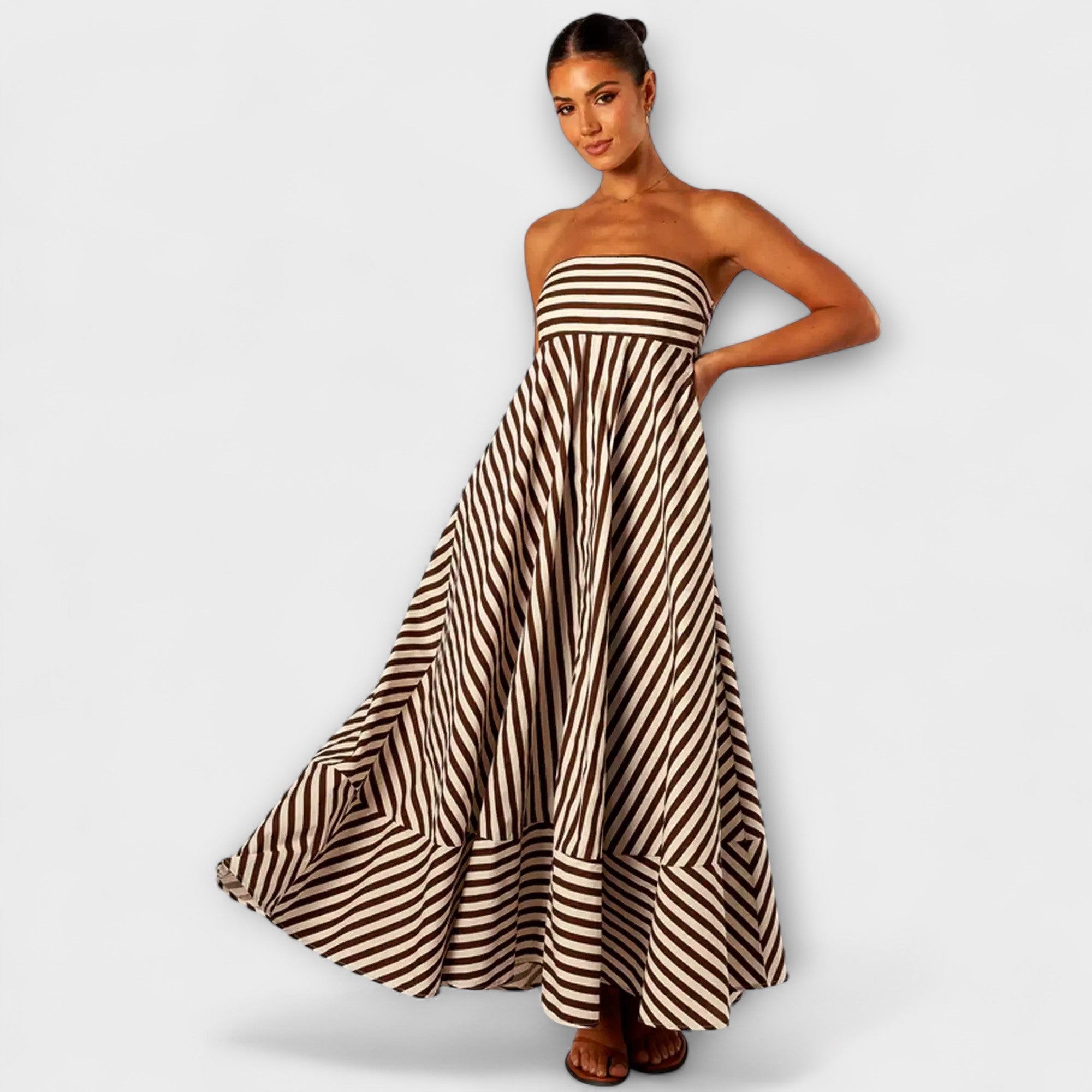 Nocturnal Charm Ruffle Maxi Dress