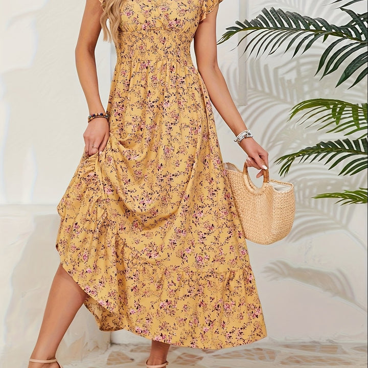 Plus Size, Plus Size Women's Floral Print Maxi Dress