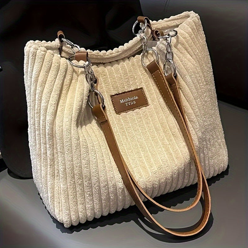 Marie| Timeless Corduroy Handbag with Chain Strap