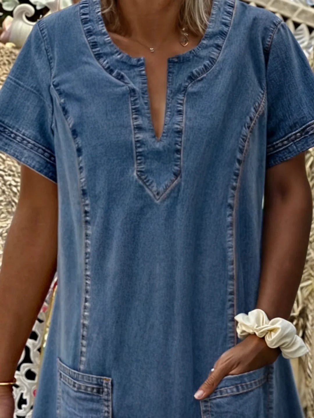 Amara™ – Effortless Denim-Look Day Dress
