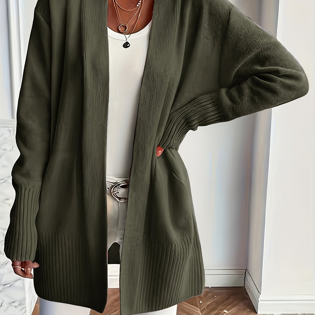 Women'S Cozy Yellow Knit Cardigan - Long Sleeve, V-Neck, Loose Fit, Fall & Winter Stylish Pullover, Autumn Winter Apparel | Vibrant Cardigan | Knit Construction, Cardigan Sweater