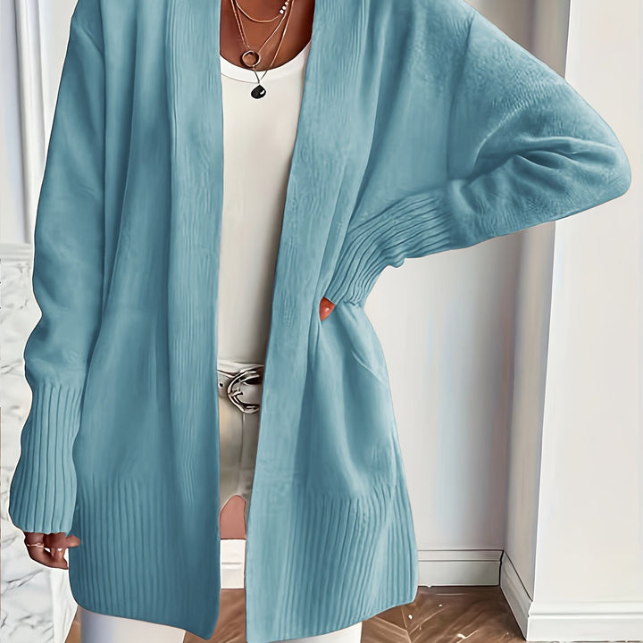 Women'S Cozy Yellow Knit Cardigan - Long Sleeve, V-Neck, Loose Fit, Fall & Winter Stylish Pullover, Autumn Winter Apparel | Vibrant Cardigan | Knit Construction, Cardigan Sweater