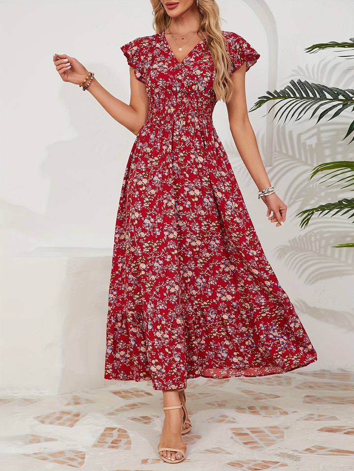 Plus Size, Plus Size Women's Floral Print Maxi Dress