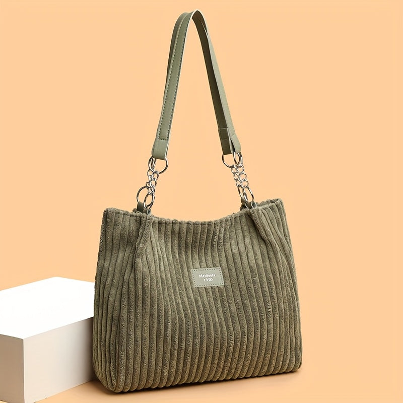 Marie| Timeless Corduroy Handbag with Chain Strap