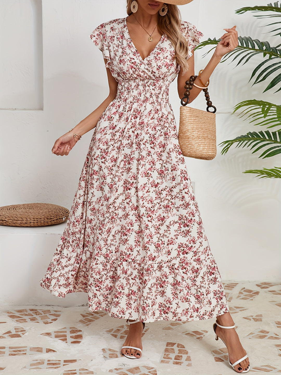 Plus Size, Plus Size Women's Floral Print Maxi Dress