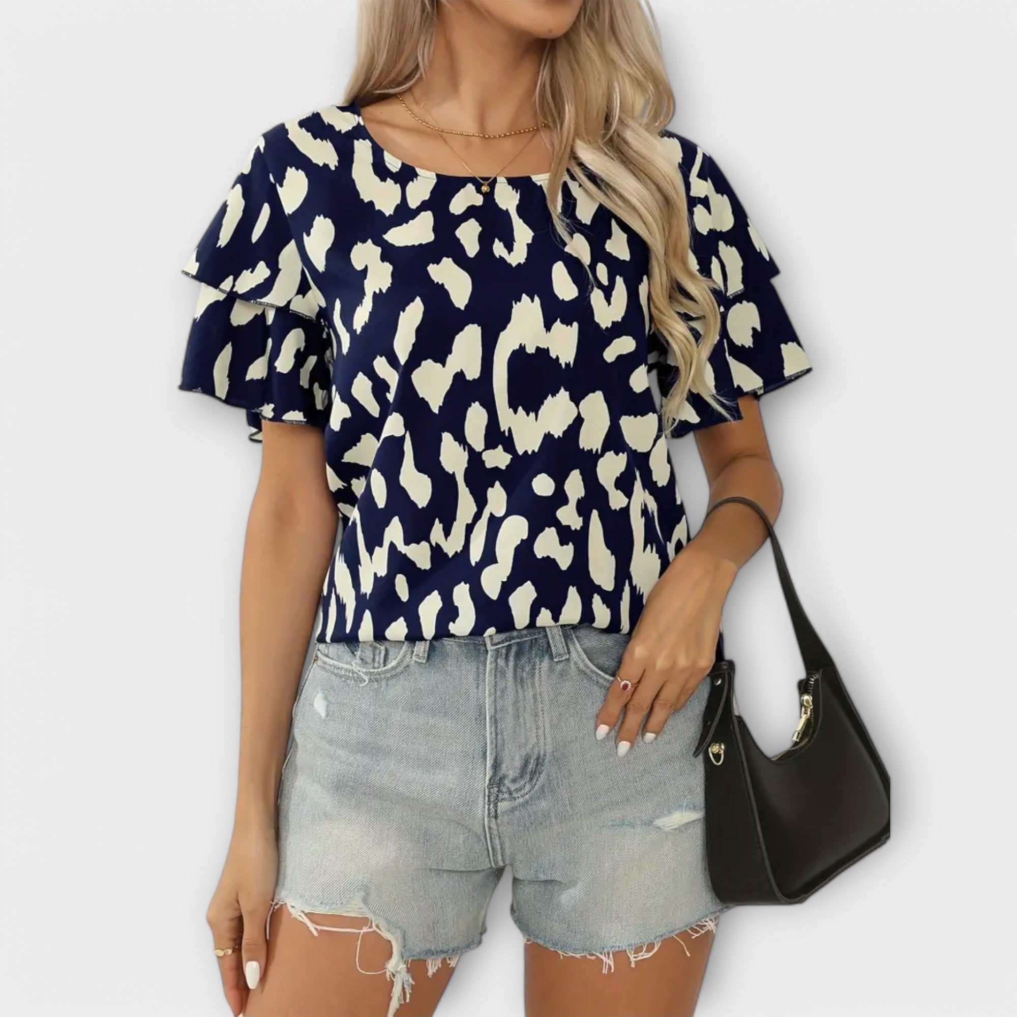 Casual Blouse with Round Neckline
