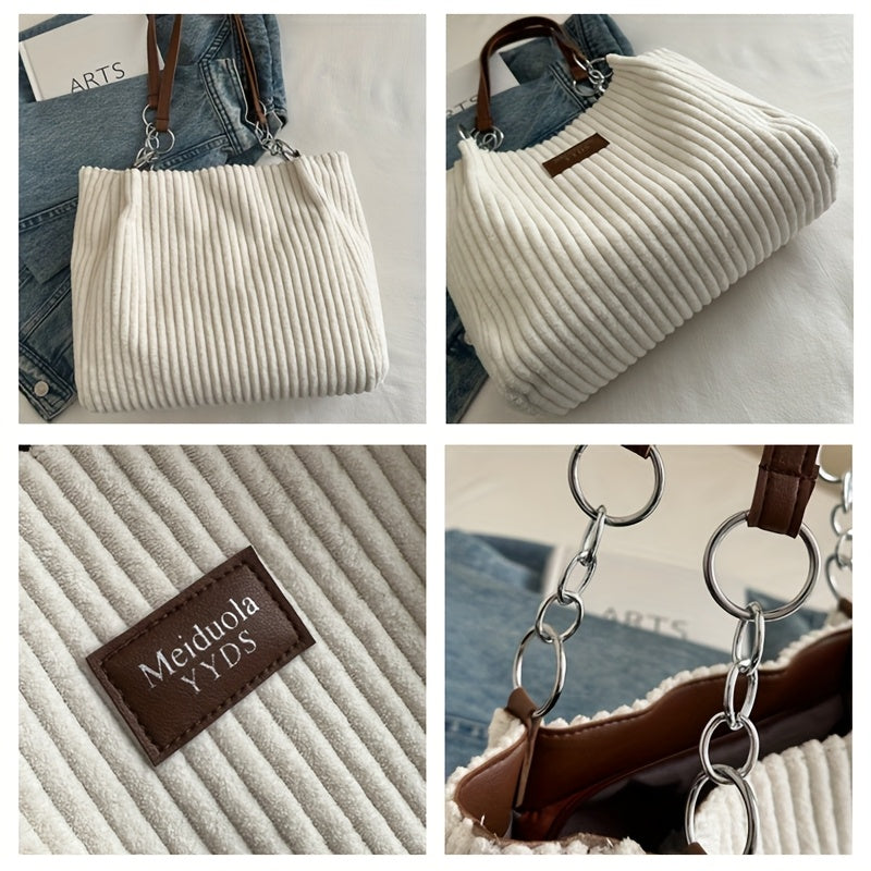 Marie| Timeless Corduroy Handbag with Chain Strap