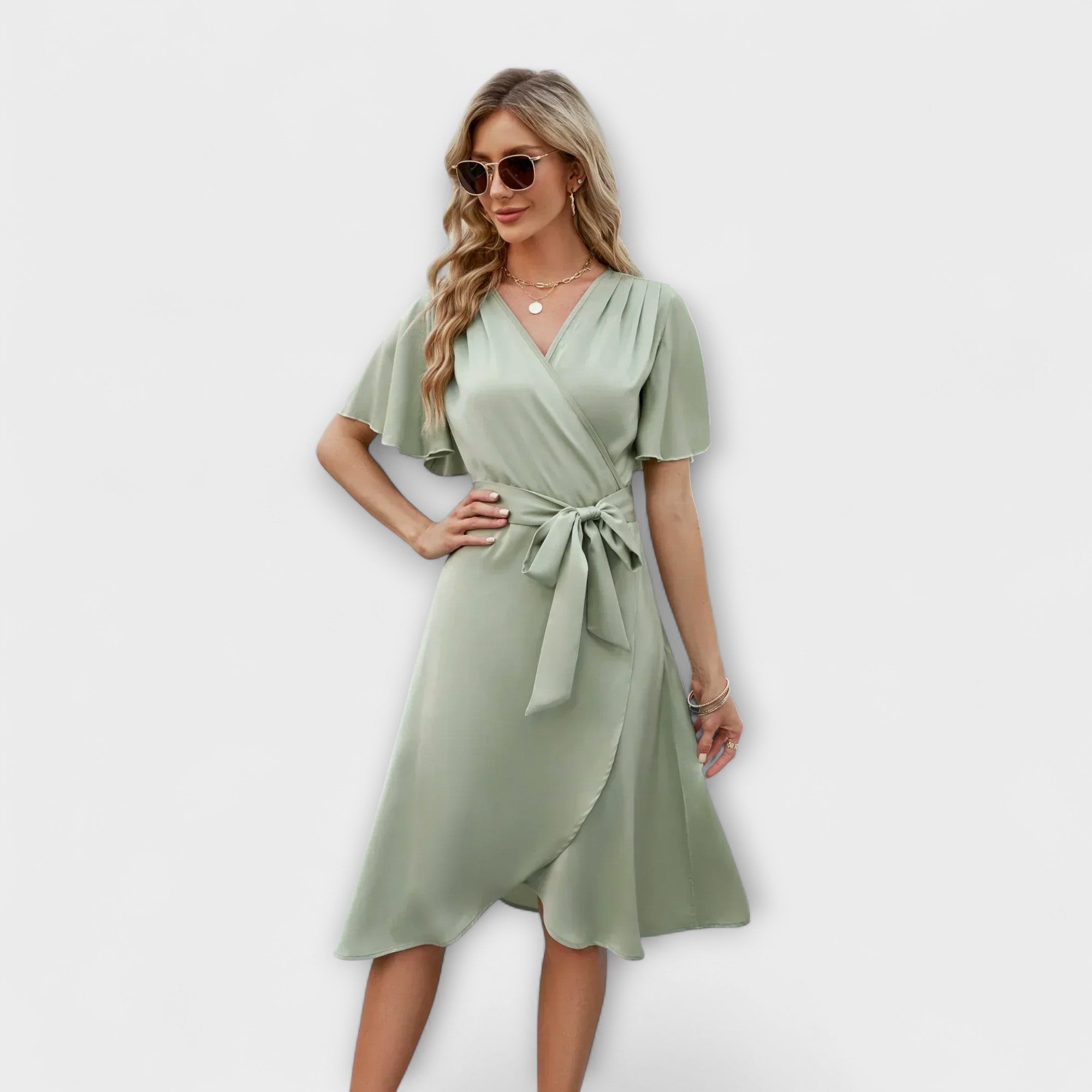 Delphine - Summer Dress with V-Neck for Women