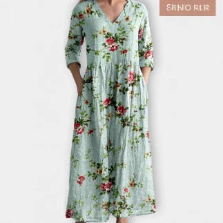 2025外贸跨境新款欧美3d印花亚马逊欧美夏季休闲宽松长袖连衣裙