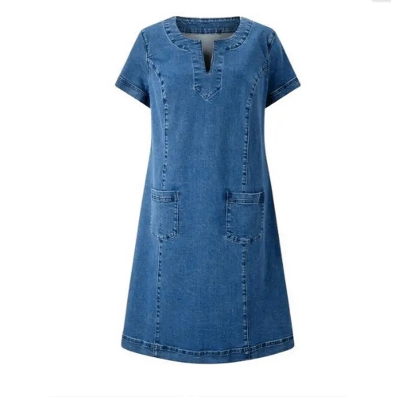 Amara™ – Effortless Denim-Look Day Dress